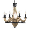 LEDTM® PENNSYLVANIA 00542 Vintage Κρεμαστό Φωτιστικό Οροφής με Ντουί 8 x E14 AC 220-240V IP20 - Μαύρο & Μπεζ - Μ64 x Π64 x Υ63cm - Image 5