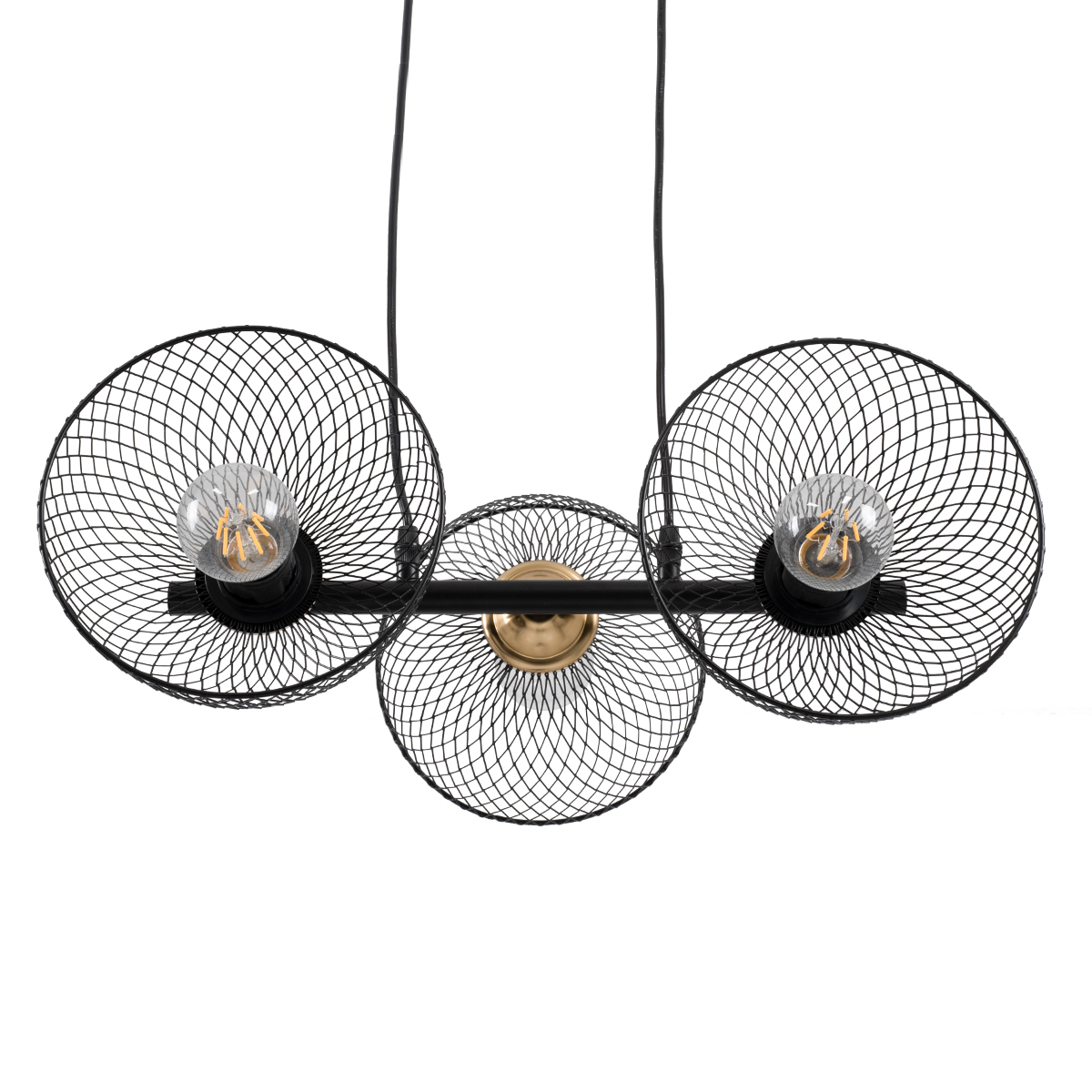 LEDTM® VERONA 00586 Μοντέρνο Κρεμαστό Φωτιστικό Οροφής με Ντουί 3 x E27 AC 220-240V IP20 - Μαύρο & Χρυσό - Μ50 x Π28 x Υ20cm - Image 3