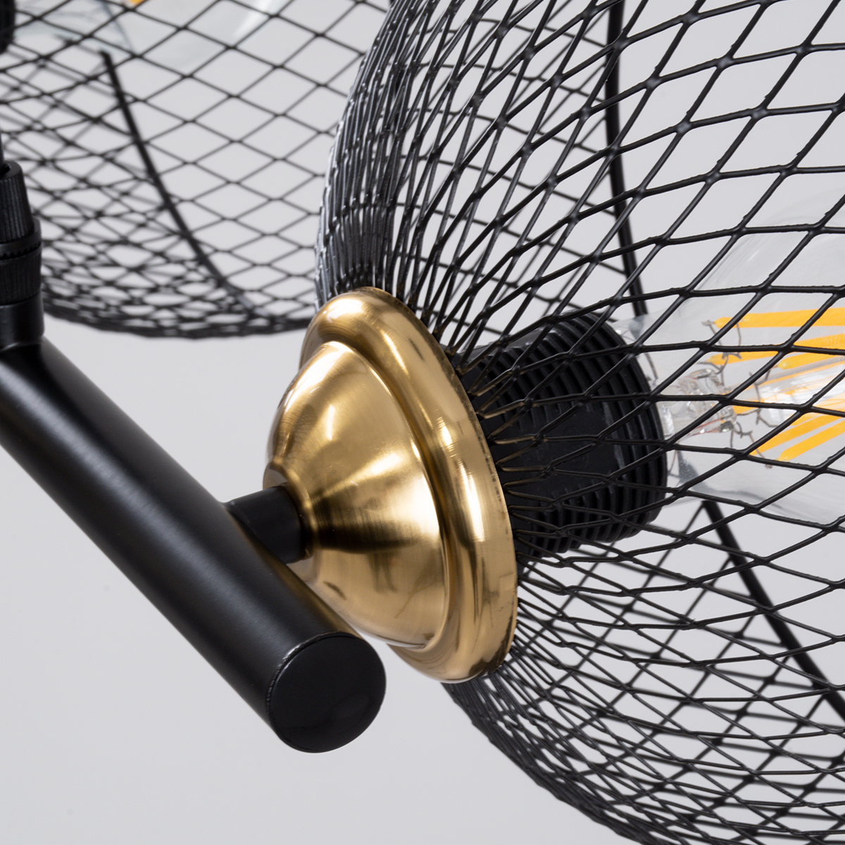 LEDTM® VERONA 00586 Μοντέρνο Κρεμαστό Φωτιστικό Οροφής με Ντουί 3 x E27 AC 220-240V IP20 - Μαύρο & Χρυσό - Μ50 x Π28 x Υ20cm - Image 8