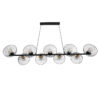 LEDTM® VERONA 00588 Μοντέρνο Κρεμαστό Φωτιστικό Οροφής με Ντουί 9 x E27 AC 220-240V IP20 - Μαύρο & Χρυσό - Μ140 x Π28 x Υ20cm - Image 3