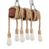 LEDTM® VIKING 00606 Vintage Κρεμαστό Φωτιστικό Οροφής με Ντουί 6 x E27 AC 220-240V IP20 - Καφέ & Μπεζ - Μ53 x Π11 x Υ220cm - Image 4
