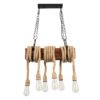LEDTM® VIKING 00606 Vintage Κρεμαστό Φωτιστικό Οροφής με Ντουί 6 x E27 AC 220-240V IP20 - Καφέ & Μπεζ - Μ53 x Π11 x Υ220cm - Image 6