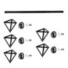 LEDTM® TRIANGLE 00608 Μοντέρνο Κρεμαστό Φωτιστικό Οροφής με Ντουί 5 x E27 AC 220-240V IP20 - Μαύρο - Μ170 x Π22 x Y130cm - Image 11