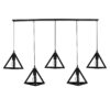 LEDTM® TRIANGLE 00608 Μοντέρνο Κρεμαστό Φωτιστικό Οροφής με Ντουί 5 x E27 AC 220-240V IP20 - Μαύρο - Μ170 x Π22 x Y130cm - Image 3