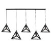 LEDTM® TRIANGLE 00608 Μοντέρνο Κρεμαστό Φωτιστικό Οροφής με Ντουί 5 x E27 AC 220-240V IP20 - Μαύρο - Μ170 x Π22 x Y130cm - Image 5