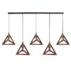 LEDTM® TRIANGLE 00609 Μοντέρνο Κρεμαστό Φωτιστικό Οροφής με Ντουί 5 x E27 AC 220-240V IP20 - Χάλκινο - Μ170 x Π22 x Y130cm - Image 5