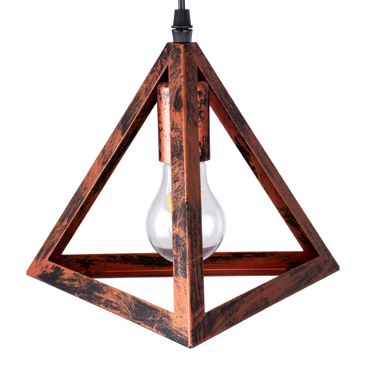 LEDTM® TRIANGLE 00609 Μοντέρνο Κρεμαστό Φωτιστικό Οροφής με Ντουί 5 x E27 AC 220-240V IP20 - Χάλκινο - Μ170 x Π22 x Y130cm - Image 9