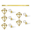 LEDTM® TRIANGLE 00610 Μοντέρνο Κρεμαστό Φωτιστικό Οροφής με Ντουί 5 x E27 AC 220-240V IP20 - Χρυσό - Μ170 x Π22 x Y130cm - Image 11