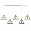 LEDTM® TRIANGLE 00610 Μοντέρνο Κρεμαστό Φωτιστικό Οροφής με Ντουί 5 x E27 AC 220-240V IP20 - Χρυσό - Μ170 x Π22 x Y130cm - Image 3