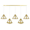LEDTM® TRIANGLE 00610 Μοντέρνο Κρεμαστό Φωτιστικό Οροφής με Ντουί 5 x E27 AC 220-240V IP20 - Χρυσό - Μ170 x Π22 x Y130cm - Image 4