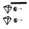 LEDTM® TRIANGLE 00611 Μοντέρνο Κρεμαστό Φωτιστικό Οροφής με Ντουί 2 x E27 AC 220-240V IP20 - Μαύρο - Μ60 x Π22 x Y130cm - Image 11