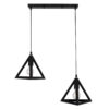 LEDTM® TRIANGLE 00611 Μοντέρνο Κρεμαστό Φωτιστικό Οροφής με Ντουί 2 x E27 AC 220-240V IP20 - Μαύρο - Μ60 x Π22 x Y130cm - Image 3