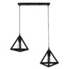LEDTM® TRIANGLE 00611 Μοντέρνο Κρεμαστό Φωτιστικό Οροφής με Ντουί 2 x E27 AC 220-240V IP20 - Μαύρο - Μ60 x Π22 x Y130cm - Image 4