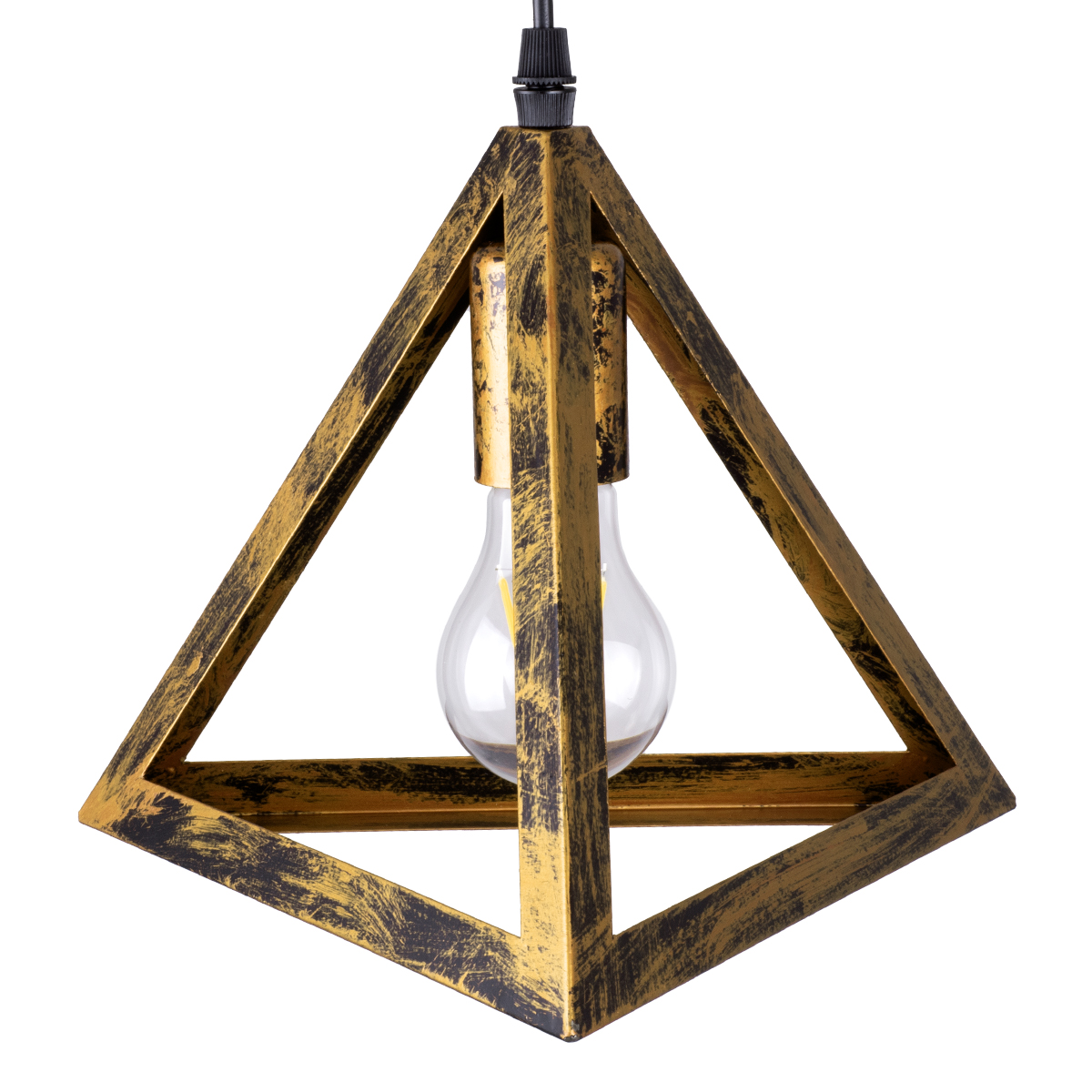 LEDTM® TRIANGLE 00614 Μοντέρνο Κρεμαστό Φωτιστικό Οροφής με Ντουί 2 x E27 AC 220-240V IP20 - Μπρούτζινο - Μ60 x Π22 x Y130cm - Image 9