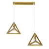 LEDTM® TRIANGLE 00615 Μοντέρνο Κρεμαστό Φωτιστικό Οροφής με Ντουί 2 x E27 AC 220-240V IP20 - Χρυσό - Μ60 x Π22 x Y130cm - Image 5