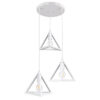 LEDTM® TRIANGLE 00617 Μοντέρνο Κρεμαστό Φωτιστικό Οροφής με Ντουί 3 x E27 AC 220-240V IP20 - Λευκό - Μ49 x Π49 x Y130cm - Image 3