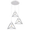 LEDTM® TRIANGLE 00617 Μοντέρνο Κρεμαστό Φωτιστικό Οροφής με Ντουί 3 x E27 AC 220-240V IP20 - Λευκό - Μ49 x Π49 x Y130cm - Image 5