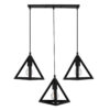 LEDTM® TRIANGLE 00621 Μοντέρνο Κρεμαστό Φωτιστικό Οροφής με Ντουί 3 x E27 AC 220-240V IP20 - Μαύρο - Μ70 x Π22 x Y130cm - Image 3