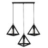 LEDTM® TRIANGLE 00621 Μοντέρνο Κρεμαστό Φωτιστικό Οροφής με Ντουί 3 x E27 AC 220-240V IP20 - Μαύρο - Μ70 x Π22 x Y130cm - Image 4
