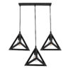 LEDTM® TRIANGLE 00621 Μοντέρνο Κρεμαστό Φωτιστικό Οροφής με Ντουί 3 x E27 AC 220-240V IP20 - Μαύρο - Μ70 x Π22 x Y130cm - Image 5
