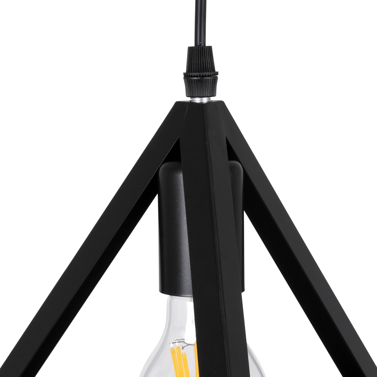 LEDTM® TRIANGLE 00621 Μοντέρνο Κρεμαστό Φωτιστικό Οροφής με Ντουί 3 x E27 AC 220-240V IP20 - Μαύρο - Μ70 x Π22 x Y130cm - Image 6