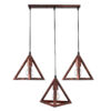 LEDTM® TRIANGLE 00623 Μοντέρνο Κρεμαστό Φωτιστικό Οροφής με Ντουί 3 x E27 AC 220-240V IP20 - Χάλκινο - Μ70 x Π22 x Y130cm - Image 3