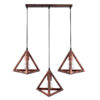 LEDTM® TRIANGLE 00623 Μοντέρνο Κρεμαστό Φωτιστικό Οροφής με Ντουί 3 x E27 AC 220-240V IP20 - Χάλκινο - Μ70 x Π22 x Y130cm - Image 4