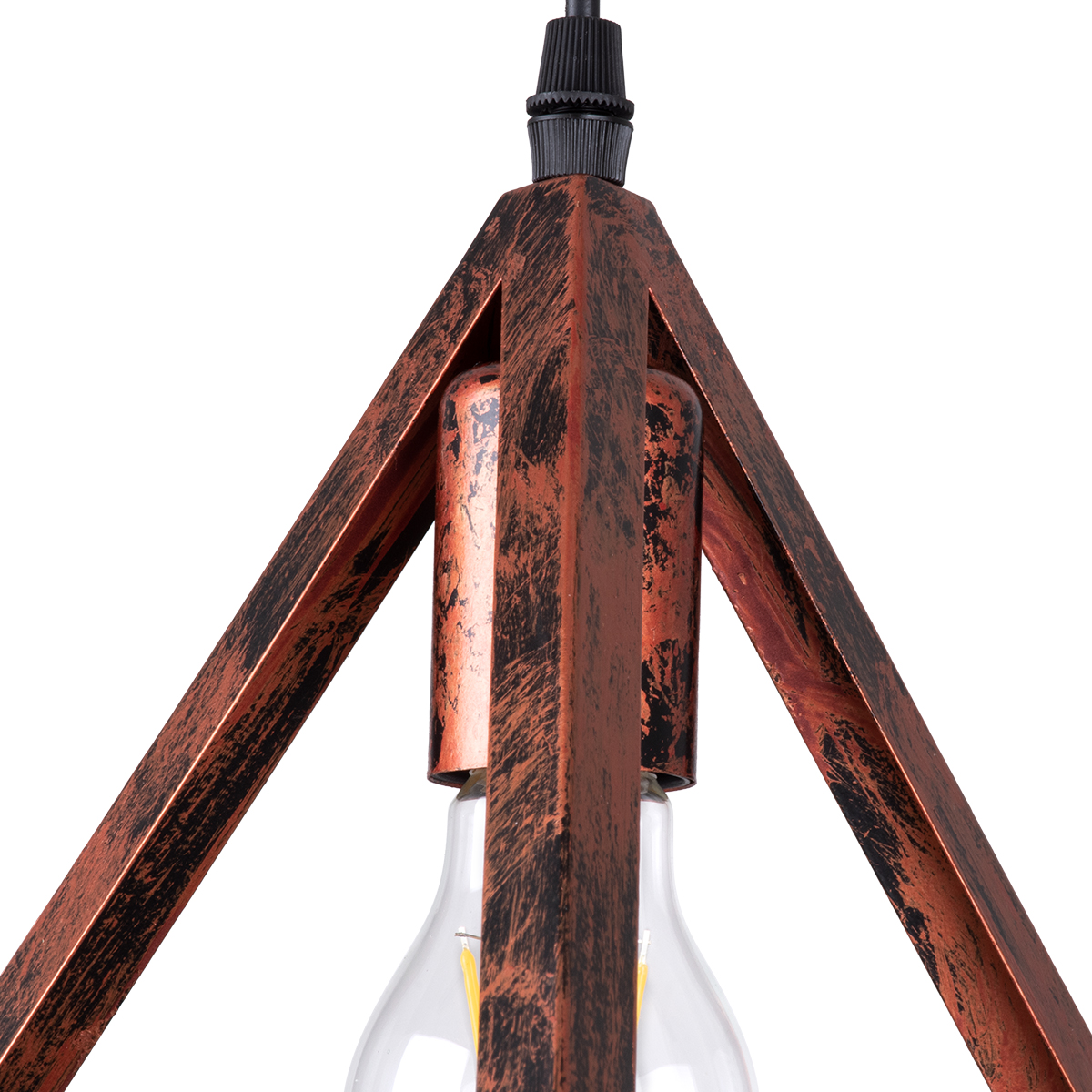 LEDTM® TRIANGLE 00623 Μοντέρνο Κρεμαστό Φωτιστικό Οροφής με Ντουί 3 x E27 AC 220-240V IP20 - Χάλκινο - Μ70 x Π22 x Y130cm - Image 6