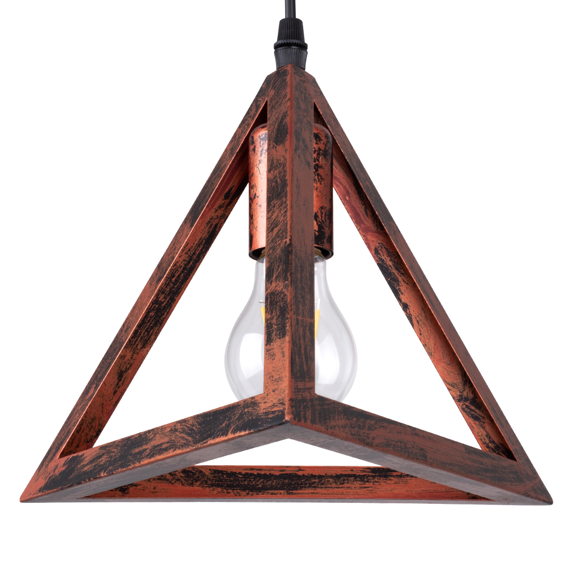 LEDTM® TRIANGLE 00623 Μοντέρνο Κρεμαστό Φωτιστικό Οροφής με Ντουί 3 x E27 AC 220-240V IP20 - Χάλκινο - Μ70 x Π22 x Y130cm - Image 7