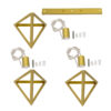 LEDTM® TRIANGLE 00625 Μοντέρνο Κρεμαστό Φωτιστικό Οροφής με Ντουί 3 x E27 AC 220-240V IP20 - Χρυσό - Μ70 x Π22 x Y130cm - Image 11