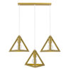 LEDTM® TRIANGLE 00625 Μοντέρνο Κρεμαστό Φωτιστικό Οροφής με Ντουί 3 x E27 AC 220-240V IP20 - Χρυσό - Μ70 x Π22 x Y130cm - Image 3
