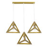 LEDTM® TRIANGLE 00625 Μοντέρνο Κρεμαστό Φωτιστικό Οροφής με Ντουί 3 x E27 AC 220-240V IP20 - Χρυσό - Μ70 x Π22 x Y130cm - Image 5