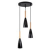 LEDTM® DILLON 00626 Μοντέρνο Κρεμαστό Φωτιστικό Οροφής με Ντουί 3 x E27 AC 220-240V IP20 - Μαύρο & Μπεζ - Μ26 x Π26 x Υ130cm - Image 3