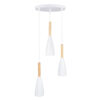 LEDTM® DILLON 00627 Μοντέρνο Κρεμαστό Φωτιστικό Οροφής με Ντουί 3 x E27 AC 220-240V IP20 - Λευκό & Μπεζ - Μ26 x Π26 x Υ130cm - Image 4