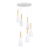 LEDTM® DILLON 00629 Μοντέρνο Κρεμαστό Φωτιστικό Οροφής με Ντουί 6 x E27 AC 220-240V IP20 - Λευκό & Μπεζ - Μ52 x Π52 x Y130cm - Image 3