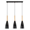 LEDTM® DILLON 00630 Μοντέρνο Κρεμαστό Φωτιστικό Οροφής με Ντουί 3 x E27 AC 220-240V IP20 - Μαύρο & Μπεζ - Μ54 x Π14 x Υ130cm - Image 3