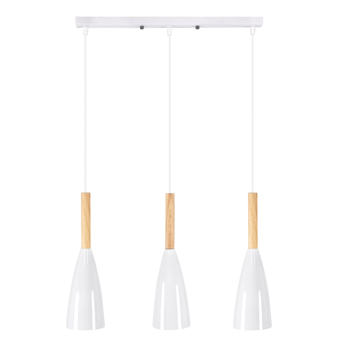 LEDTM® DILLON 00631 Μοντέρνο Κρεμαστό Φωτιστικό Οροφής με Ντουί 3 x E27 AC 220-240V IP20 - Λευκό & Μπεζ - Μ54 x Π14 x Υ130cm - Image 4