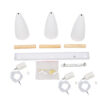LEDTM® DILLON 00631 Μοντέρνο Κρεμαστό Φωτιστικό Οροφής με Ντουί 3 x E27 AC 220-240V IP20 - Λευκό & Μπεζ - Μ54 x Π14 x Υ130cm - Image 9
