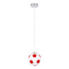 LEDTM® FOOTBALL 00642 Παιδικό Κρεμαστό Φωτιστικό Οροφής με Ντουί 1 x E27 AC 220-240V IP20 - Λευκό & Κόκκινο - Μ15 x Π15 x Y18cm - Image 4