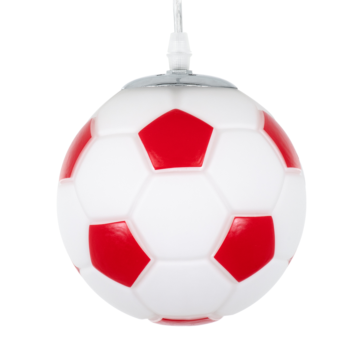 LEDTM® FOOTBALL 00642 Παιδικό Κρεμαστό Φωτιστικό Οροφής με Ντουί 1 x E27 AC 220-240V IP20 - Λευκό & Κόκκινο - Μ15 x Π15 x Y18cm - Image 5