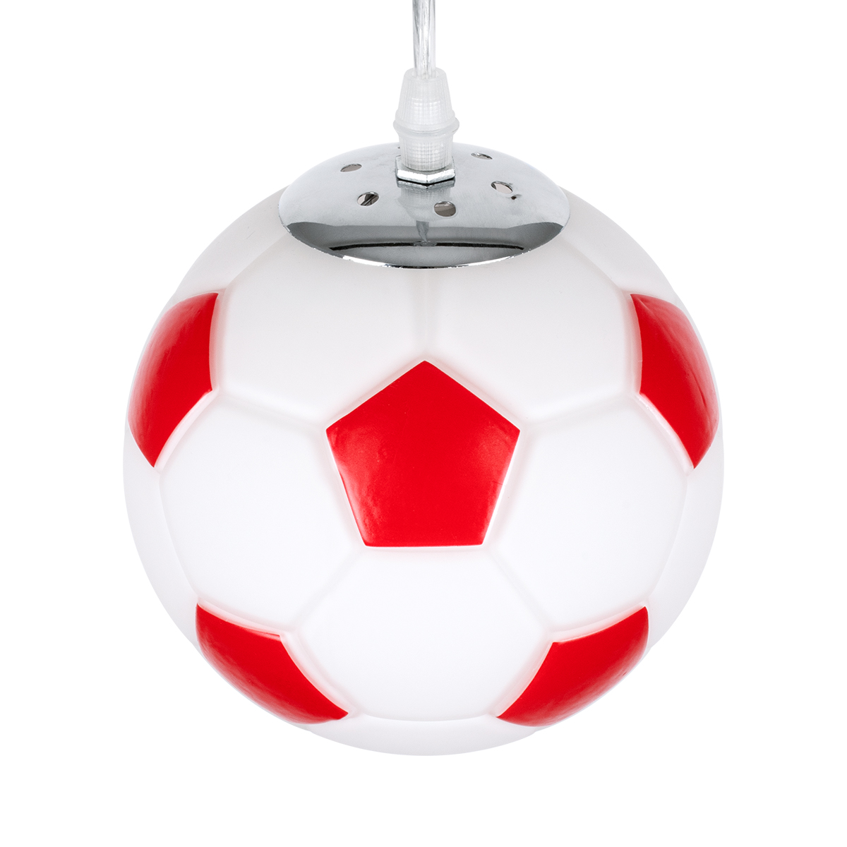 LEDTM® FOOTBALL 00642 Παιδικό Κρεμαστό Φωτιστικό Οροφής με Ντουί 1 x E27 AC 220-240V IP20 - Λευκό & Κόκκινο - Μ15 x Π15 x Y18cm - Image 7