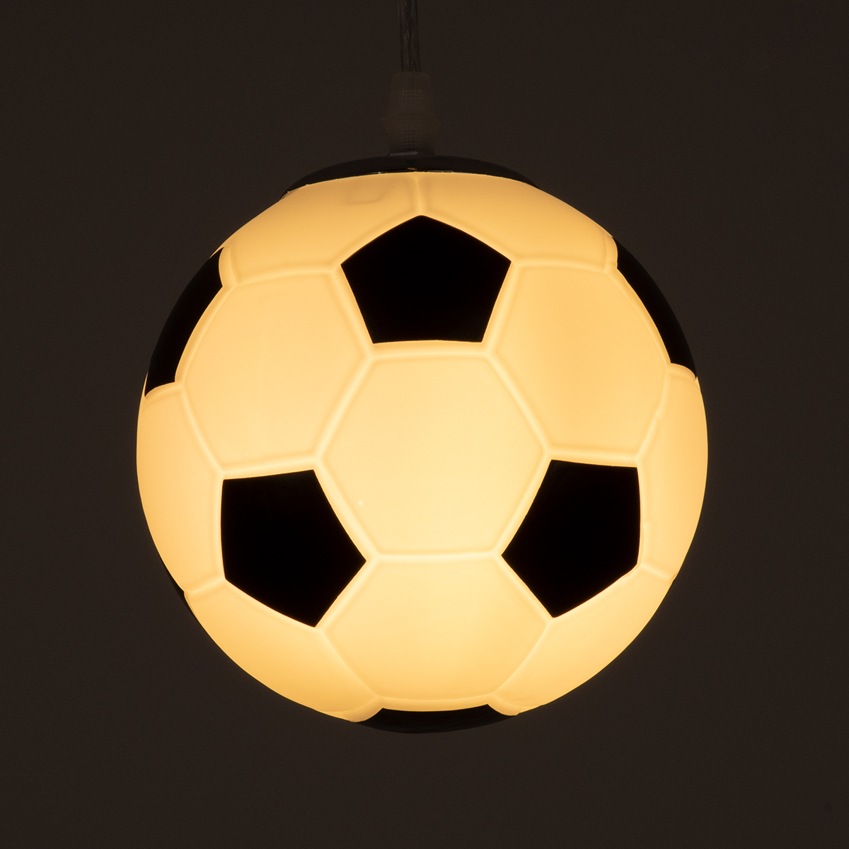 LEDTM® FOOTBALL 00643 Παιδικό Κρεμαστό Φωτιστικό Οροφής με Ντουί 1 x E27 AC 220-240V IP20 - Λευκό & Μαύρο - Μ15 x Π15 x Y18cm - Image 3