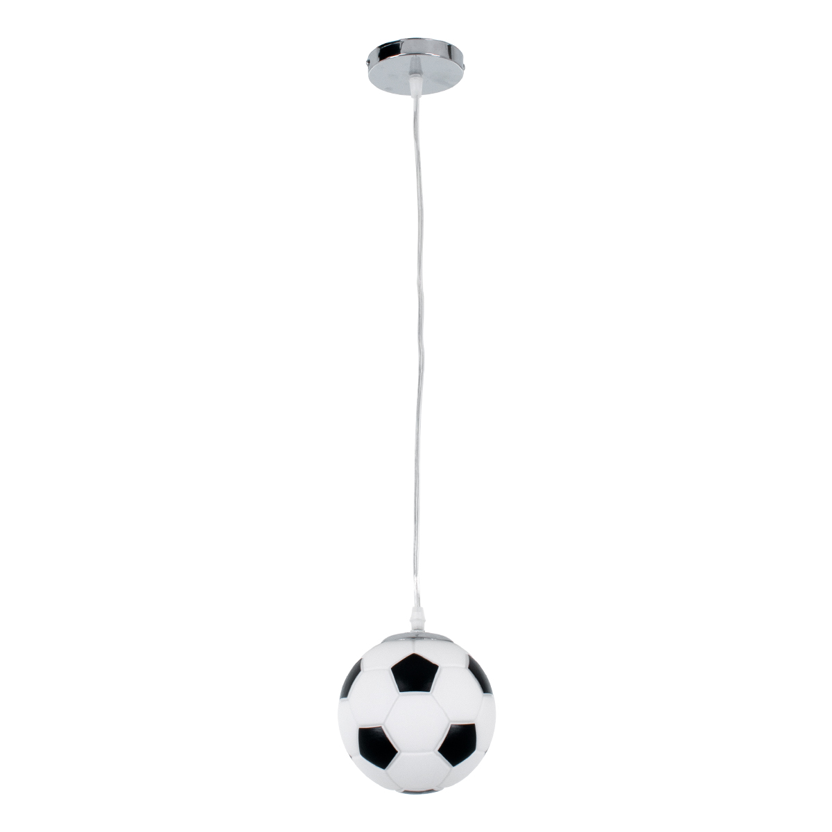 LEDTM® FOOTBALL 00643 Παιδικό Κρεμαστό Φωτιστικό Οροφής με Ντουί 1 x E27 AC 220-240V IP20 - Λευκό & Μαύρο - Μ15 x Π15 x Y18cm - Image 4