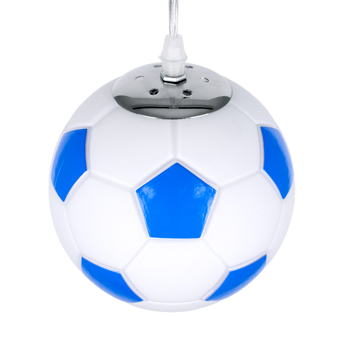 LEDTM® FOOTBALL 00644 Παιδικό Κρεμαστό Φωτιστικό Οροφής με Ντουί 1 x E27 AC 220-240V IP20 - Λευκό & Μπλε - Μ15 x Π15 x Y18cm - Image 7
