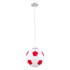 LEDTM® FOOTBALL 00646 Παιδικό Κρεμαστό Φωτιστικό Οροφής με Ντουί 1 x E27 AC 220-240V IP20 - Λευκό & Κόκκινο - Μ25 x Π25 x Υ25cm - Image 4