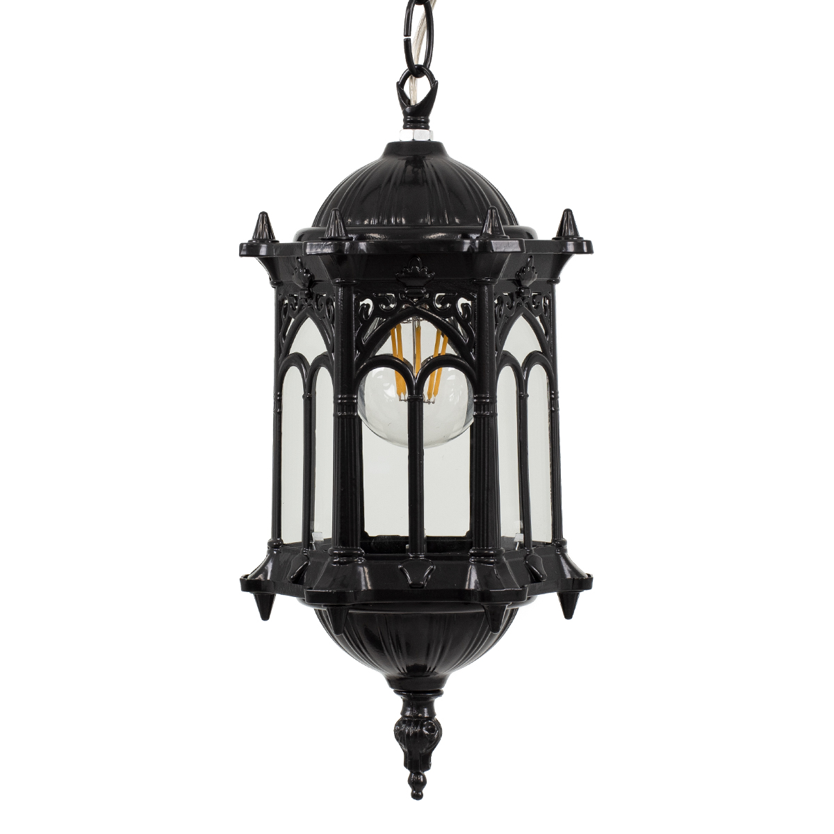 LEDTM® DARCY 00655 Vintage Κρεμαστό Φωτιστικό Οροφής με Ντουί 1 x E27 AC 220-240V IP20 - Μαύρο - Μ15.5 x Π15.5 x Υ32.5cm - Image 5