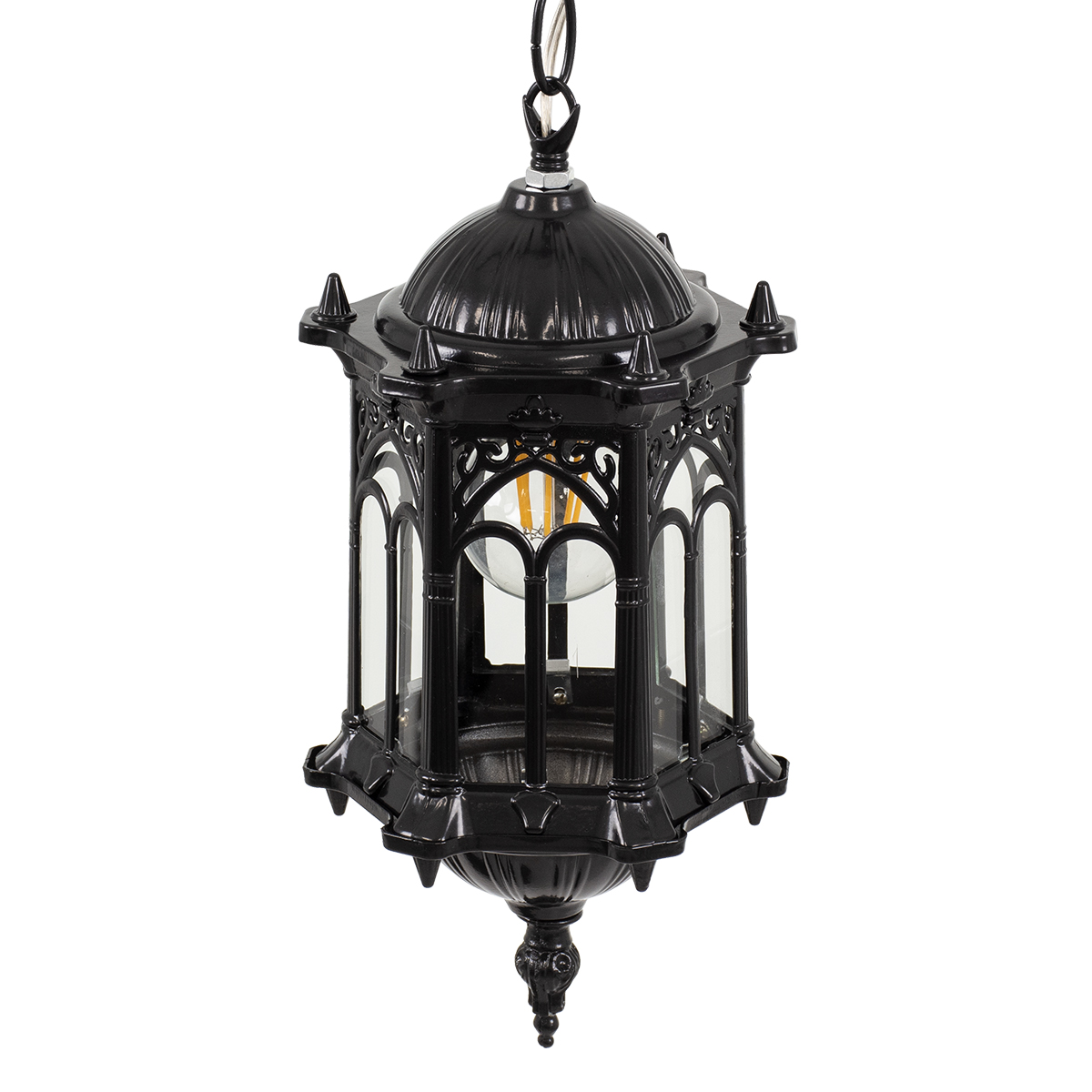 LEDTM® DARCY 00655 Vintage Κρεμαστό Φωτιστικό Οροφής με Ντουί 1 x E27 AC 220-240V IP20 - Μαύρο - Μ15.5 x Π15.5 x Υ32.5cm - Image 6