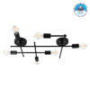 LEDTM® PIPING 00664-1 Vintage Φωτιστικό Οροφής με Ντουί 6 x E27 AC 220-240V IP20 - Μαύρο - Μ66 x Π9.5 x Υ49cm