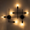 LEDTM® PIPING 00664-1 Vintage Φωτιστικό Οροφής με Ντουί 6 x E27 AC 220-240V IP20 - Μαύρο - Μ66 x Π9.5 x Υ49cm - Image 3