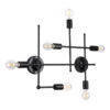 LEDTM® PIPING 00664 Vintage Φωτιστικό Τοίχου - Απλίκα με Ντουί 6 x E27 AC 220-240V IP20 - Μαύρο - Μ66 x Π9.5 x Υ49cm - Image 4
